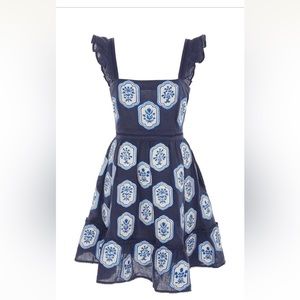 ISO: Agua by Agua Bendita Herbarium Embroidered Linen Mini Dress XS, S, or M